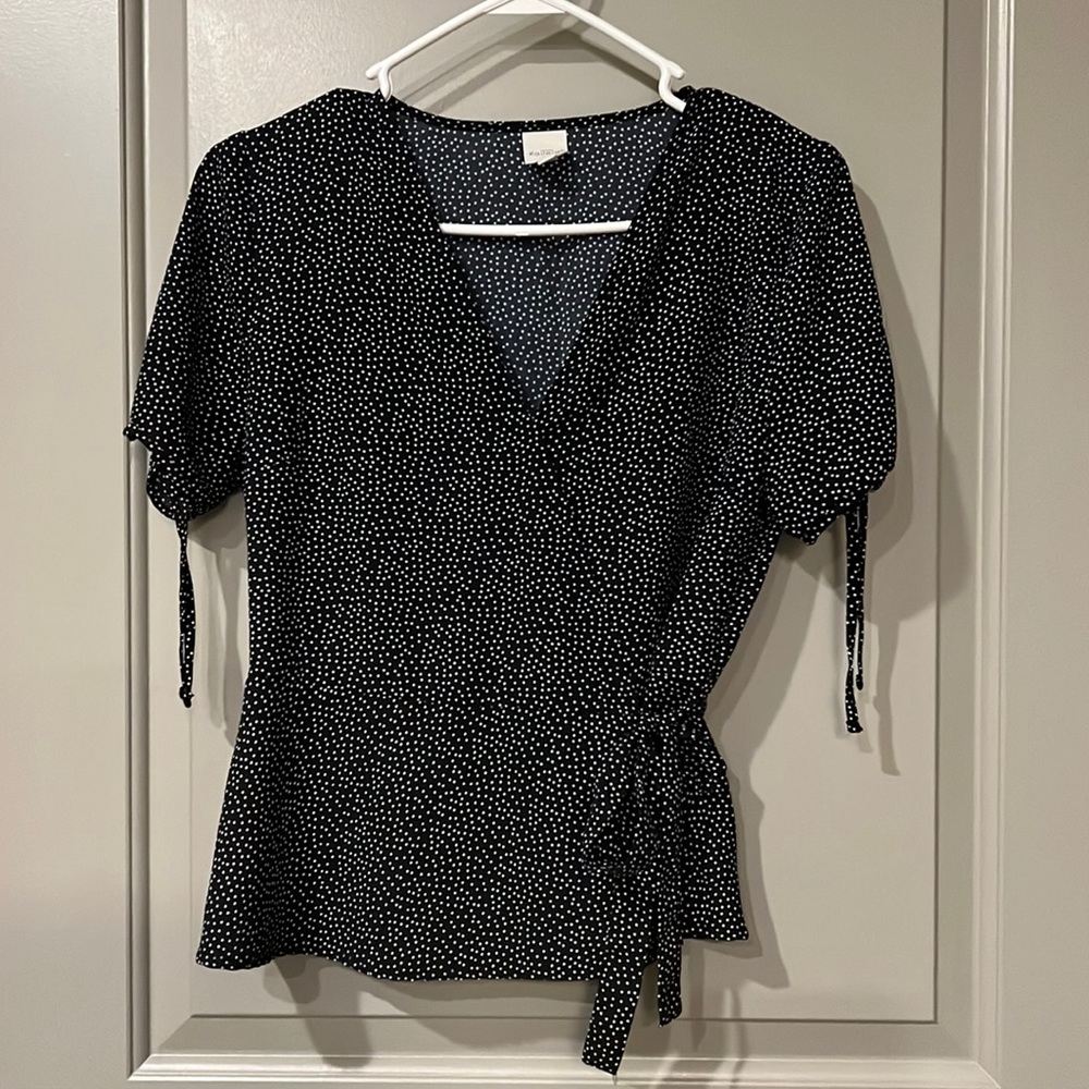 Laurena Tie Sleeve Wrap Blouse
